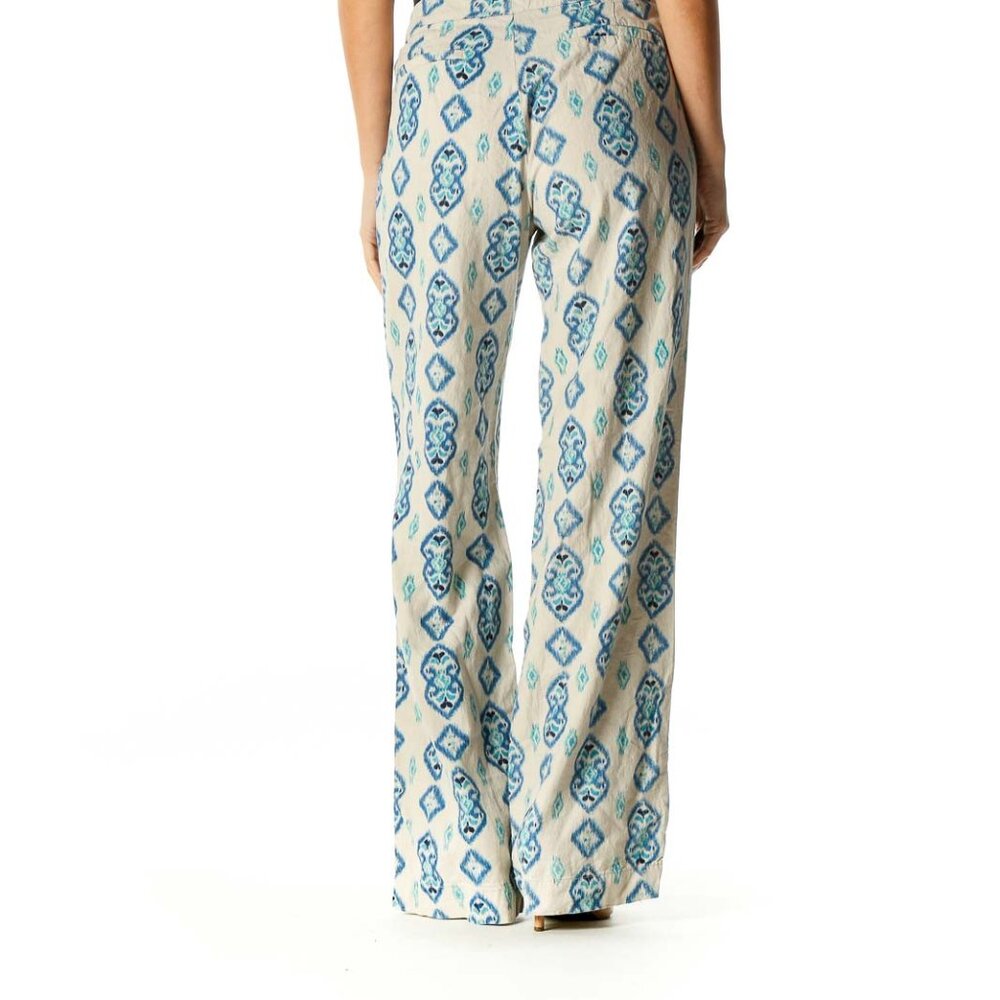 Willi Smith Beige Printed Holiday Trousers - Picture 3 of 3